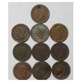 (10) Mixed Date Large Cents Back to 1819