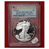 2021 S Silver Eagle Type II PCGS PR70DCAM