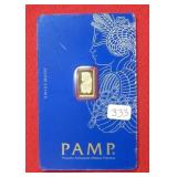 PAMP 1 Gram 999.9 Fine Gold Bar