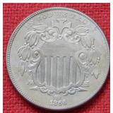 1866 Shield Nickel - with Rays