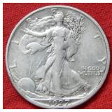 1927 S Walking Liberty Silver Half Dollar Coin