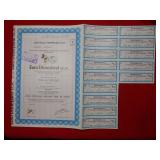 Euro Disneyland Bond and Coupons
