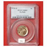 1938 D Buffalo Nickel PCGS MS66