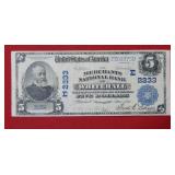 1915 $5 National Currency -Merchants Bank NY #2233