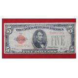 1928 A $5 United States Note - Red Seal