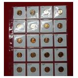 Sheet of (20) Proof Lincoln Cents back to 1958