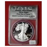 2018 S Silver Eagle ANACS PR70 DCAM - First Day