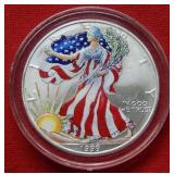 1999 Colorized Silver Eagle Dollar 1 oz