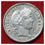1912 S Barber Silver Dime