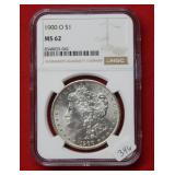 1900 O Morgan Silver Dollar NGC MS62