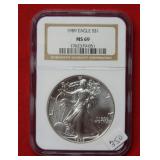 1989 Silver Eagle NGC MS69