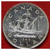 1949 Canada Ship Silver Dollar