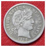 1916 Barber Silver Dime