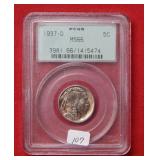 1937 D Buffalo Nickel PCGS MS66