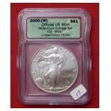 2000 (W) Silver Eagle ICG MS67