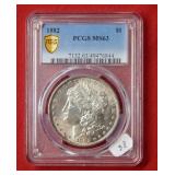 1882 Morgan Silver Dollar PCGS MS63