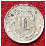 1852 Three Cent Silver Coin