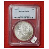1884 O Morgan Silver Dollar PCGS MS64
