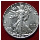 1938 Walking Liberty Silver Half Dollar Coin