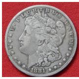 1881 CC Morgan Silver Dollar