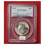 1963 Kennedy Silver Half PCGS MS64