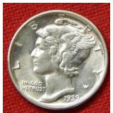1939 S Mercury Silver Dime