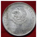 1753/1953 Mexico Hidalgo Comm 5 Pesos