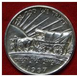 1937 Oregon Trail Silver Half Dollar Commemorative