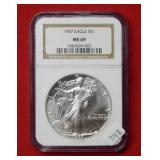 1987 Silver Eagle NGC MS69