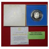 1974 Panama $20 Balboas Silver Comm- Box and COA