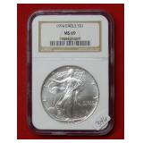1994 Silver Eagle Coin NGC MS69 1oz Silver