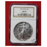 1992 Silver Eagle Coin NGC MS69 1oz Silver