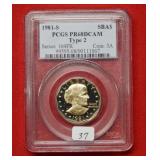 1981 S Susan B Anthony Type II  PCGS PR68 DCAM