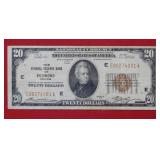 1929 $20 National Currency Bank of Richmond VA
