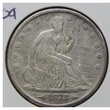 1873 Seated Liberty Silver Half Dollar with Arrows