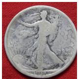 1917 S OBV Walking Liberty Silver Half Dollar