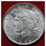 1922 D Peace Silver Dollar Coin
