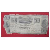 1836 $20 Bank of Lewiston Note