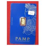 Pamp 1 gram 999.9 Fine Gold