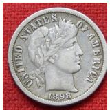 1898 O Barber Silver Dime