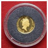 2007 .9999 1/20 oz Gold Tuvalu $3 Dollar Coin