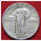 1930 Standing Liberty Silver Quarter Coin