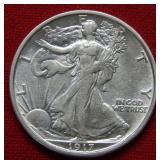 1917 S REV Walking Liberty Silver Half - Rare
