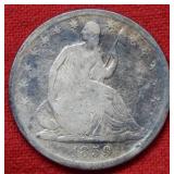 1859 S Seated Liberty Silver Half Dollar Coin