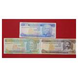 Lot of 3 Barbados Notes - 1986 $2 - 1995 $5 and
