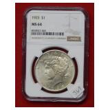 1925 Peace Silver Dollar NGC MS64