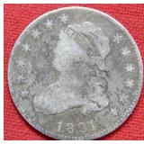 1821 Bust Silver Quarter - Large Size
