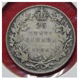 1936 Canada Silver Quarter