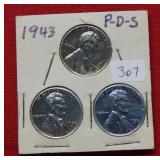 1943 PD&S Wartime Steel Cents