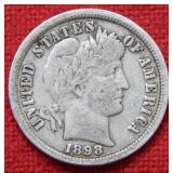 1898 Barber Silver Dime